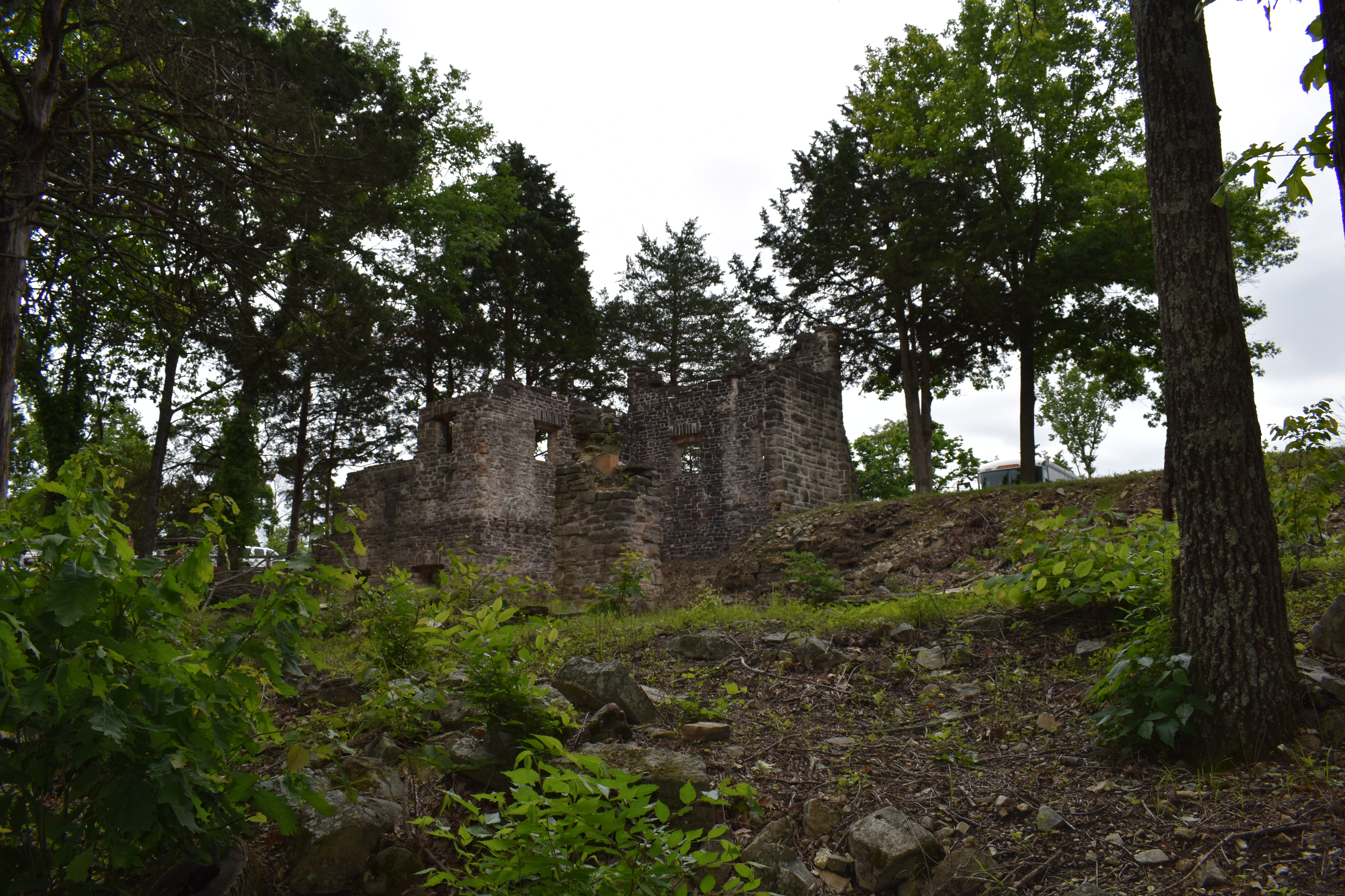 First look at the ruins at Ha Ha Tonka Castle Ruins with stone walls