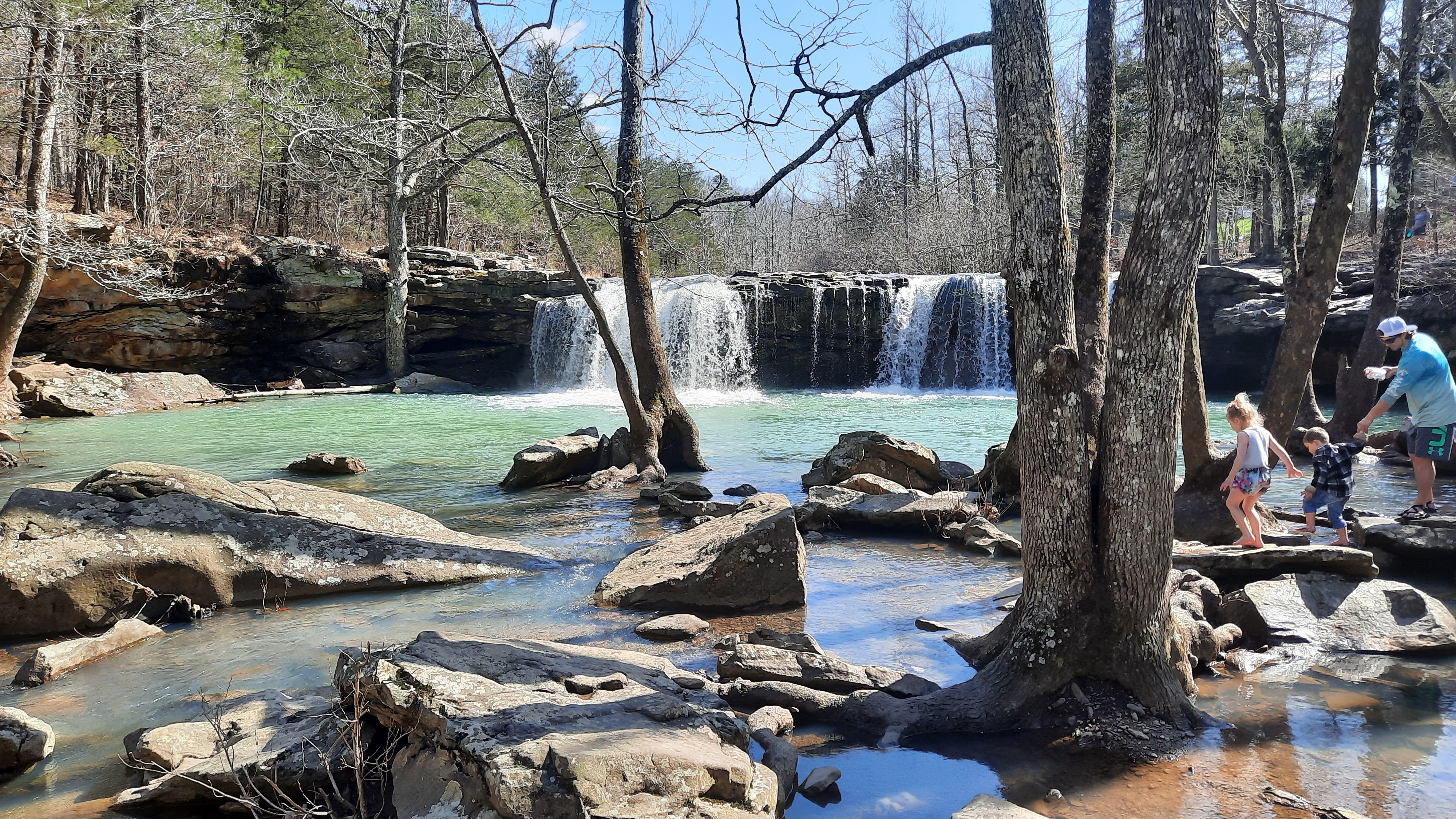 Second hidden waterfall in a wooded Arkansas area