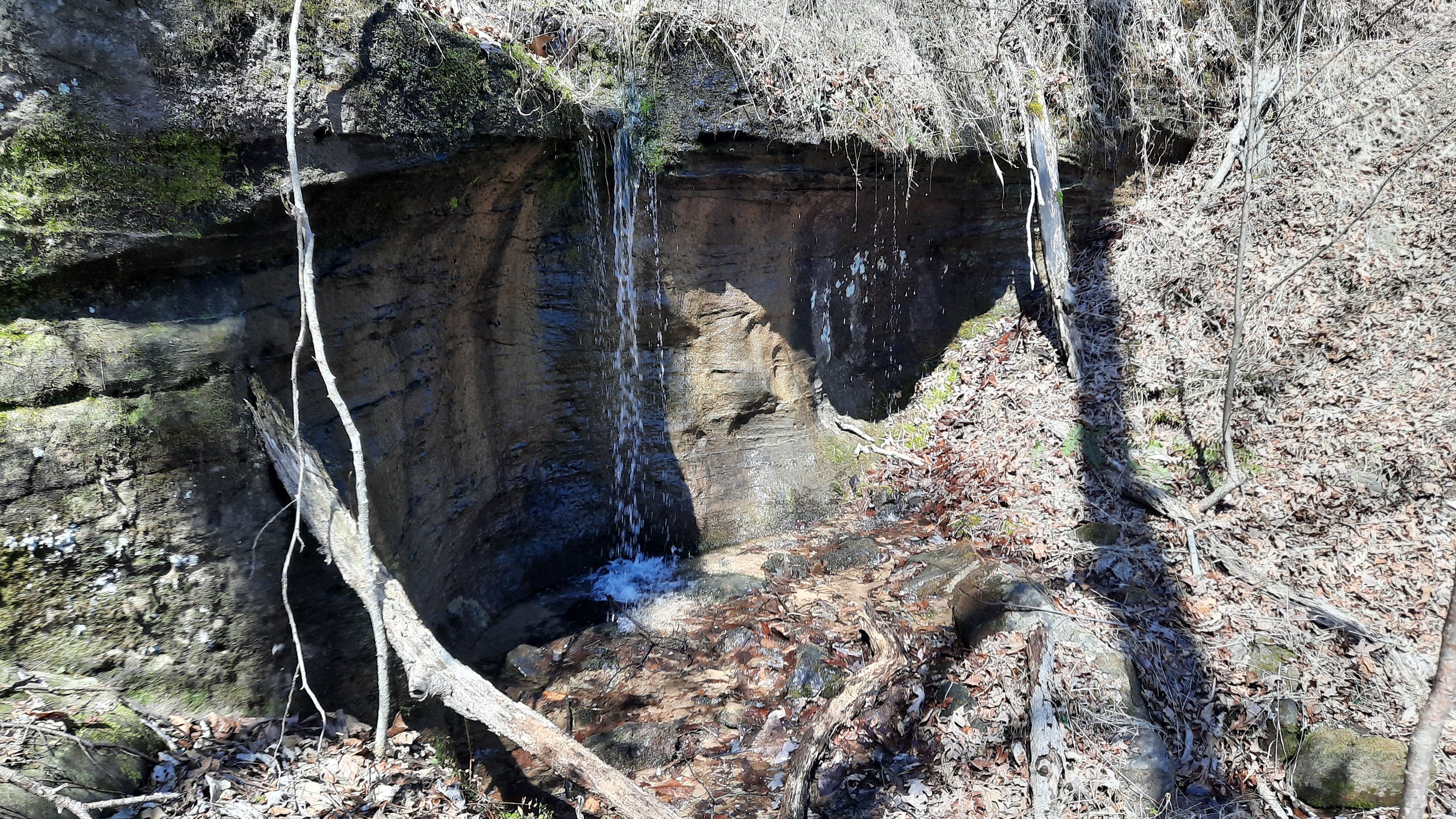 Rock and water detail near a creek in Arkansas